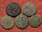 Nice Group Of Ancient Roman Bronzes  306-361 Ad     Nice Quality  Very Readable 