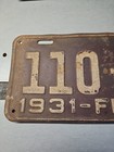 1931 Florida License Plate  lot 1652 