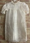Vintage Madonna Original Christening Baptism Dress White Lace With Slip