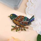 Vintage Exaggerated Large Swallow Bird Brooch Crystal Rhinestone Clothing Pin