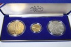 1988 America In Space Gold  Silver  Bronze 3 Coin Commemorative Set W case   Coa