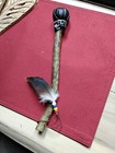 Native American 12 5 In  Ceremonial Hand Drum Stick beater W beads And Feathers 