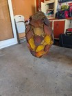 Vintage Mid Century Modern Chunky Lucite Swag Hanging Ceiling Lamp Rock Candy