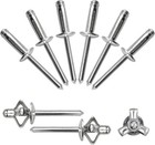1 4  X 3 4  Assortment - 35pcs silver Tri-fold Exploding Pop Rivets Solid Alu   