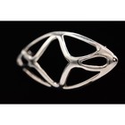 Monet Vintage Pin Brooch Silver Shiny Chunky Abstract Metal Signed 1980s 9b