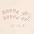 24pcs Short Square Press On Nails Pearlescent Full Cover Glossy False Nails New