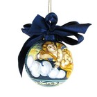 Di Silvestre Dina Ceramica Cherub 4  Ornament Blue Gold Italian Pottery Castelli