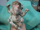 Beautiful Antique 6  Tall India Ganesha Elephant Man Figure W  Green Patina