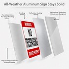 No Trespassing Sign 2-pack 10x7in Aluminum Rustproof Outdoor Durable Privacy