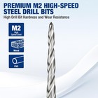 Workpro 5-pack Countersink Drill Bit Set M2 Hss Adjustable With Included Hex Key