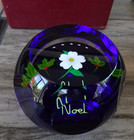 Perthshire Glass L e Faceted 1987 Christmas Rose Noel Lampwork Paperweight  29