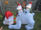 Juegoal Christmas Inflatables 6ft Long Inflatable Xmas Polar Bears 