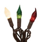 New Primitive Christmas Lights Silicone Bulb Strand Red Green White 50 Ct