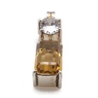 Vintage Sterling Silver Clear  Rhinestone Over Gold Topaz Fashion Pendent Only