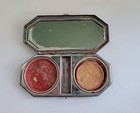 Vtg Houbigant Art Deco Compact Double Vanity Mirrored Powder Box Makeup Case