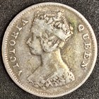 1900-h Hong Kong Ten Cents World Coin - Queen Victoria -  800 Silver - Km 6 3