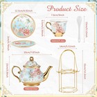 20 Pcs Porcelain Tea Set For Adult  With Metal Holder  Vivid