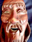 Chinese Rosewood Wood Mask- Wall Hanging 10 5  X 5 5 