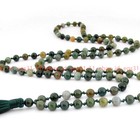Aaa 6mm Green Agate Round Gems Tibet Buddhist 108 Prayer Beads Mala Necklaces