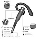 Bluetooth Headset Wireless Talking Earpiece With Charging Case For Business