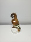 Vtg Owl Ceramic Figurine Hand Painted Glass Eyes West Germany Sitting On Books