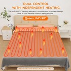 Soft Sherpa Electric Gray Heated Blanket 84x90 Queen Size Dual Control Washable