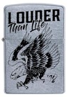Zippo Louder Than Life 18 Eagles Dare Street Chrome Windproof Pocket Lighter    