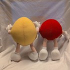 M m Candy 11  Red 12  Yellow Big Eyebrows 2 Plush Mars Characters Poseable Lot