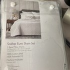 Sky Scallop Euro Sham Grey   White