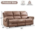 Ebello Manual Reclining Sofa  Faux Leather 3 Seater Reclining Couch Chair