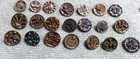 21 Vintage Antique Metal Picture Buttons Floral  1