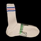        Vtg Sears 70 s 80 s Tube Socks 1 Pair Orlon Nylon Usa Striped Blue Red White