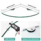 Veecano 9 4  Clear Tempered Glass Corner Shower Shelf No Drill Wall Mount