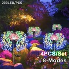 4  200 Led Solar Firework Lights Outdoor Garden Waterproof Path Lawn Decor Lamp