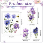 9 Pieces Flowers Wall Decals Flower Decals For Walls Vinyl Flowers Wall Stickers