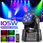 105w 7 Led Moving Head Light Stage Lighting Beam Wash Rgbw Dj Disco Party Remote