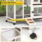 40  Wooden Rabbit Hutch 2 Tier Bunny Cage Small Animal Pet House W wheel Outdoor