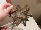 Vintage Moravian Star Metal Glass Votive Pendant Hanging Light 7 