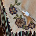 Native American Prayer wedding dance Shawl Tan With Embroidered Appliqu  s