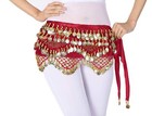 Belly Dance Costumes Gypsy Coin Skirt Women Belt Plus Size Red