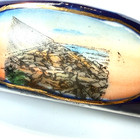 Galveston Era Wall Tx Texas Antique Souvenir China Cobalt Trinket Boat