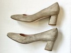 Kate Spade Kylah Pumps Sz 6 5 M Taupe Suede Square Toe Casual Slip-on Block Heel