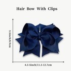 Navy Blue 5    Hair Bow Clip Grosgrain Ribbon Girl Hair Barrette Alligator Clip