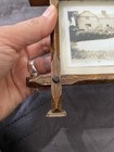 Antique  Victorian Criss-cross Wood Photo Frame Gothic Design