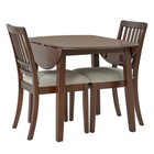 3piece Drop Leaf Round Dining Table Kitchen Table Set 2 Upholstered Chairs Brown