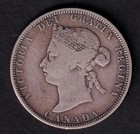 Canada 1883h 25c Twenty Five Cent Silver Coin Queen Victoria   925 Silver Vg