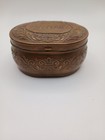 Antique Brass Hinged Lid Tin Pozzonis Vanity Loose Face Powder 3 5in