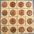 Lot Of 16 Vintage Wooden Nickels All Different Tokens  Wood Coin Collection  12