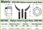 M4-0 7   4mm - Qty 25 - Nylon Insert Hex Lock Nut Din 985 - Class 8 Steel Blk Ox