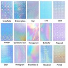 Holographic Sticker Paper  100 Sheets  8 3x11 7 Inch  15 Styles   Clear Vinyl   